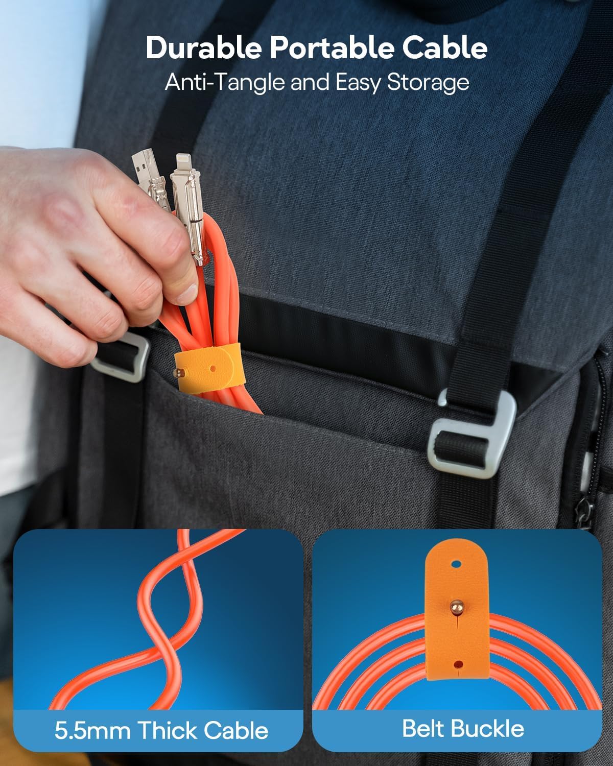 4-in-1 Ultra Fast Charging Cable For Androids, iPhones & Other Devices